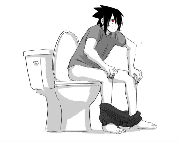 Наруто сидит на Саске