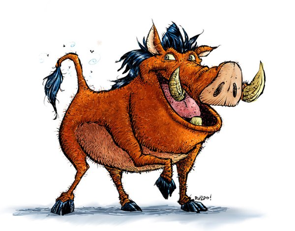 Пумба кабан рисунок