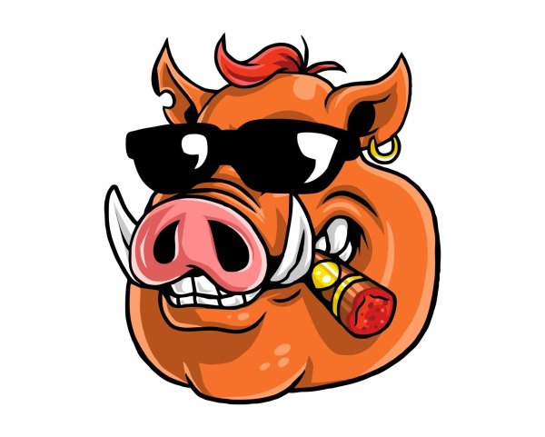 Свинья с папиросой в зубах