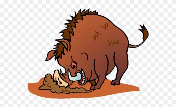 Кабан роет землю