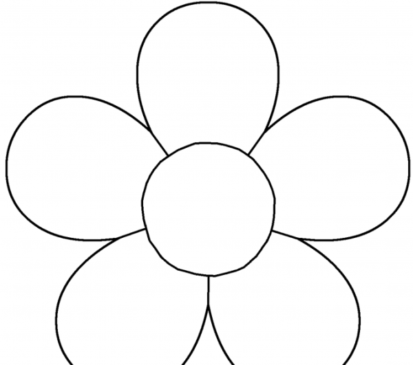 Цветочек трафарет для детей