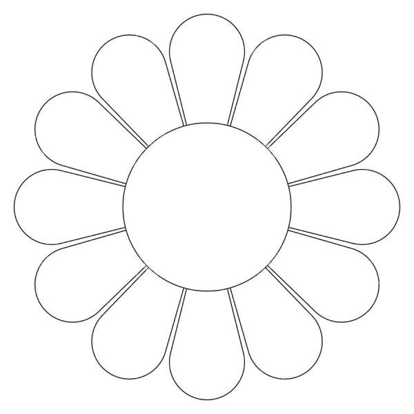 Ромашка 12 лепестков трафарет