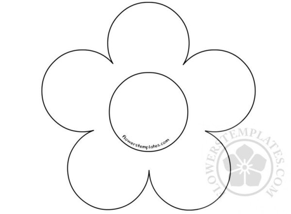 Раскраска цветок Ромашка 5 лепестков