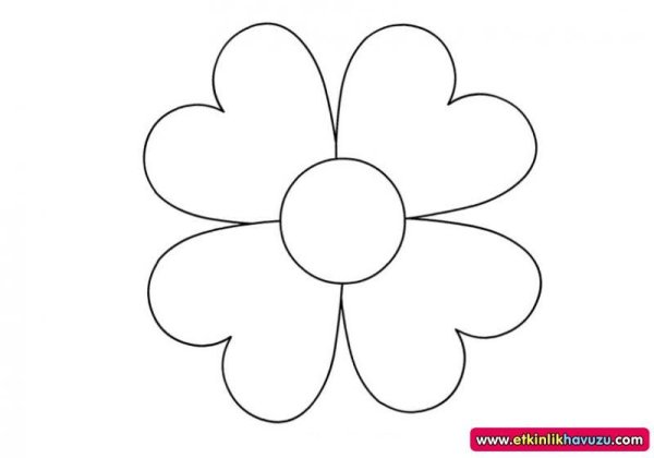 Контур цветка с пятью лепестками