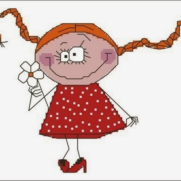 Девочка с косичками рисунок смешной