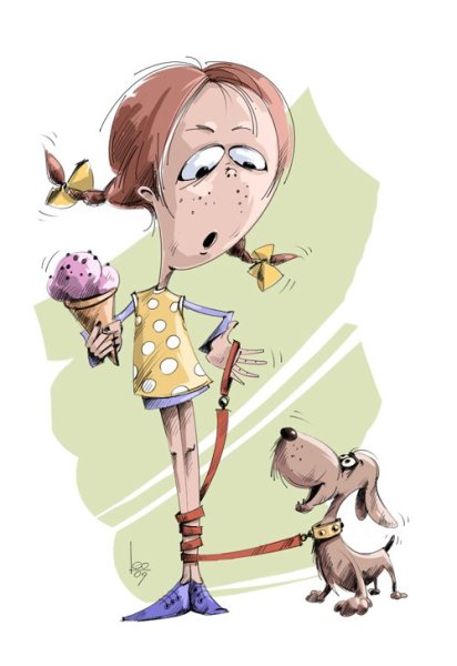 Карикатура девочки