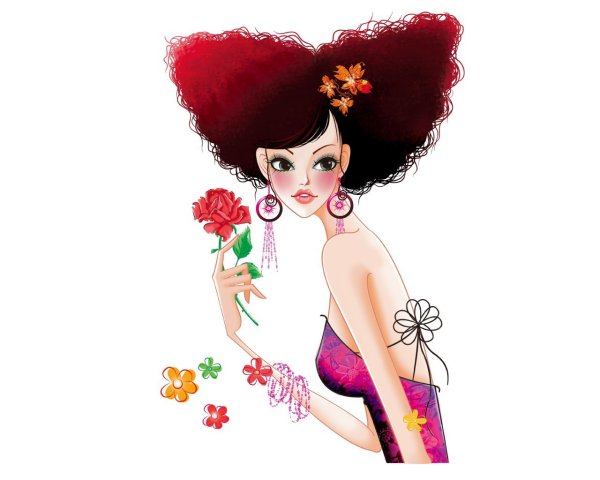 Смешная девочка с косичками