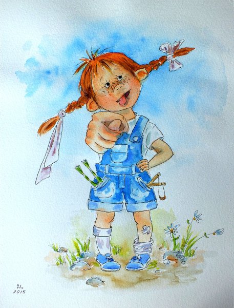 Открытка с рыжей девочкой