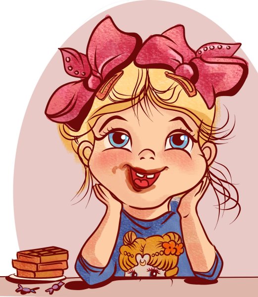 Смешная мультяшная девчонка