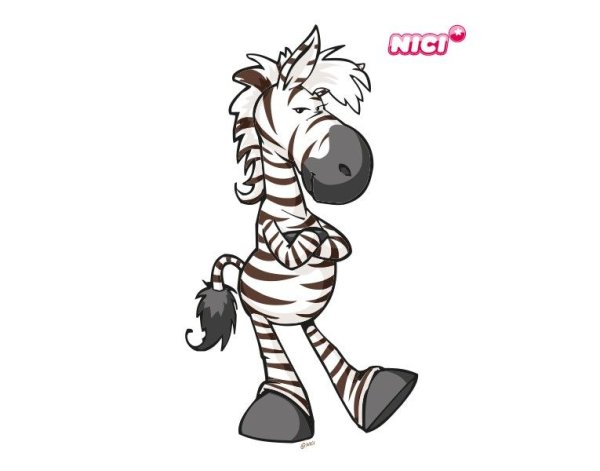 Зебра мультяшная черно-белая