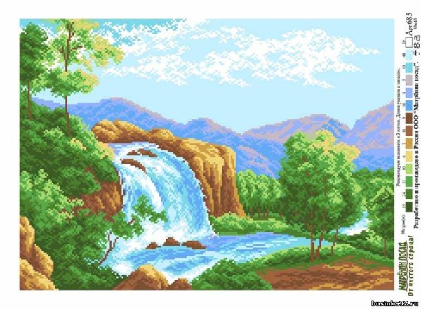 Вышивка Горная река Матренин Посад