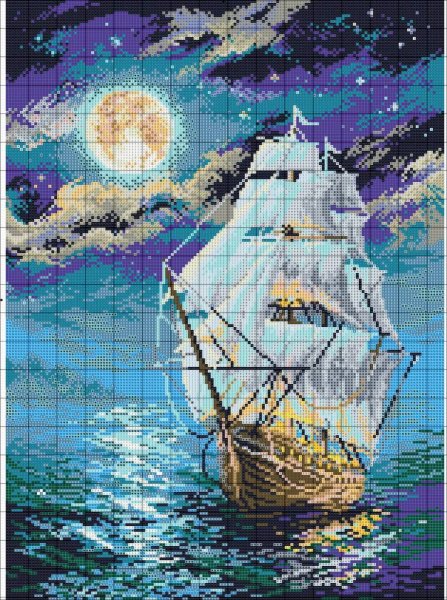 Вышивка Матренин Посад корабль