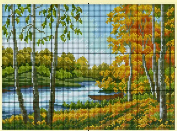 Вышивка крестиком природа