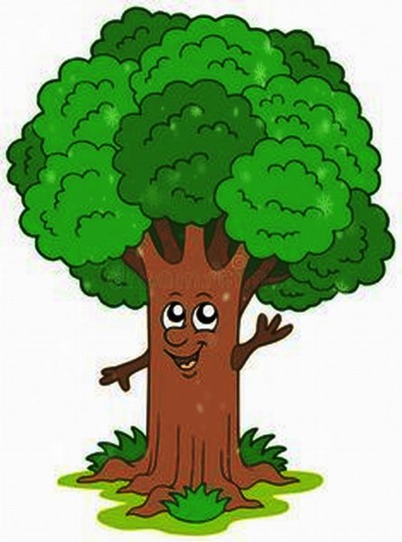Дерево с глазами мультяшное