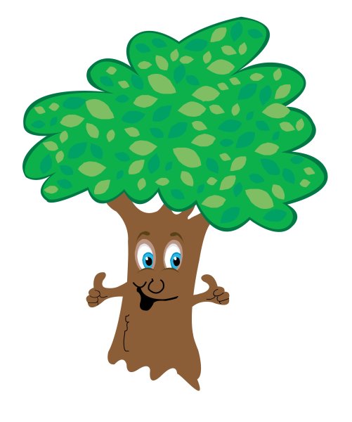 Мультяшное дерево с лицом
