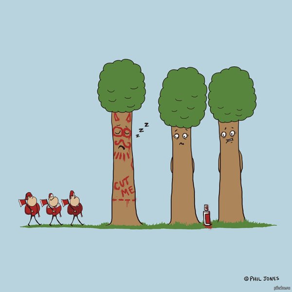 Смешное дерево рисунок