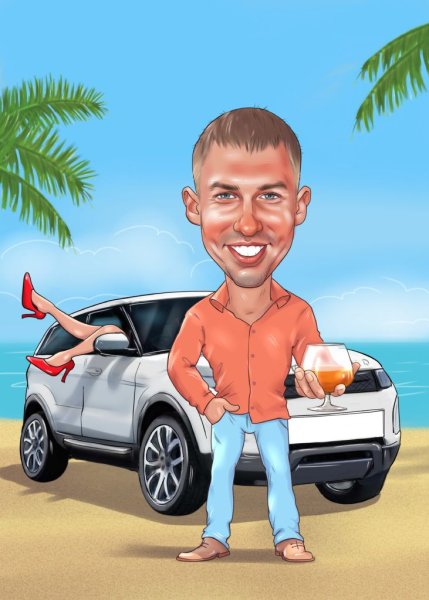 Шарж с машиной