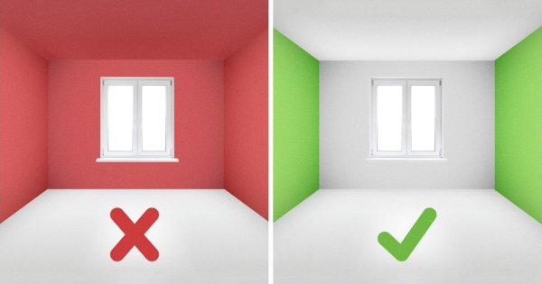 Покраска стен для увеличения пространства