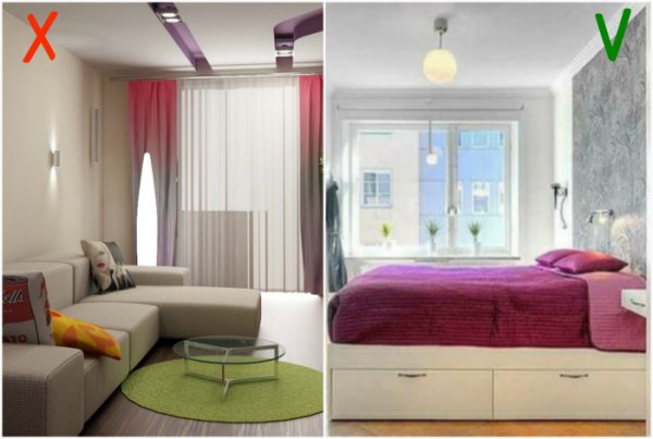 Примеры визуального увеличения комнаты