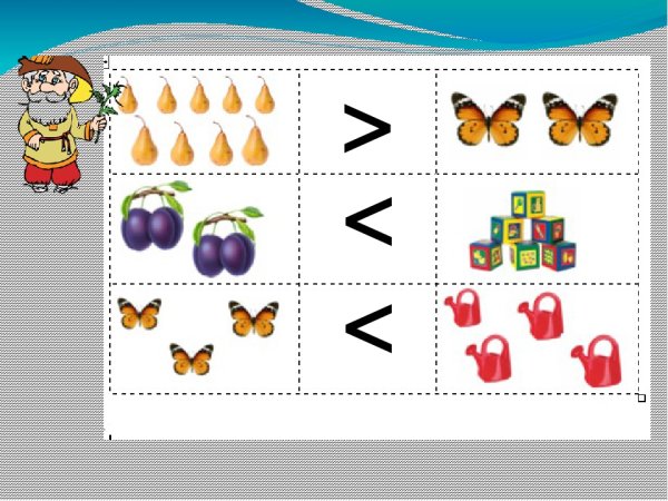 Задания по математике для дошкольников больше меньше равно