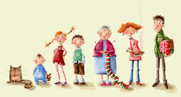 Семья рисунок прикольный