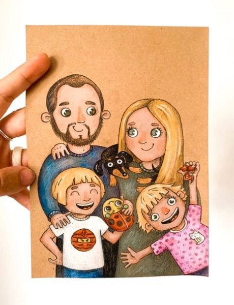 Семья рисунок прикольный