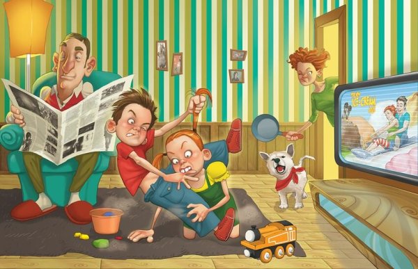 Семья смешная иллюстрация