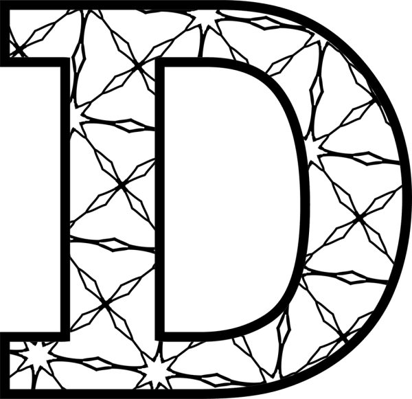 Трафарет буква д красивая
