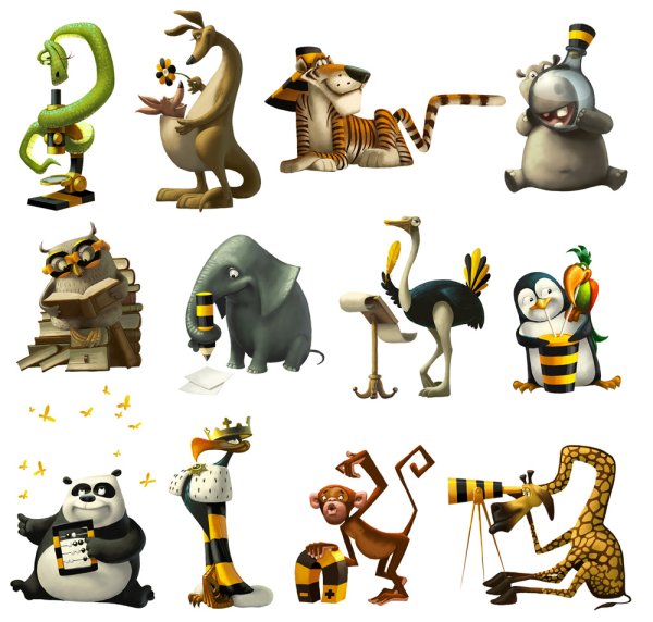 Забавные животные рисовать