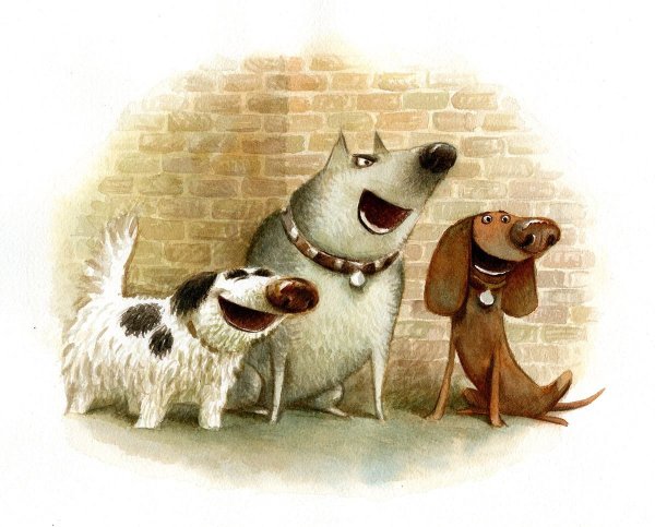 Смешная собака рисунок