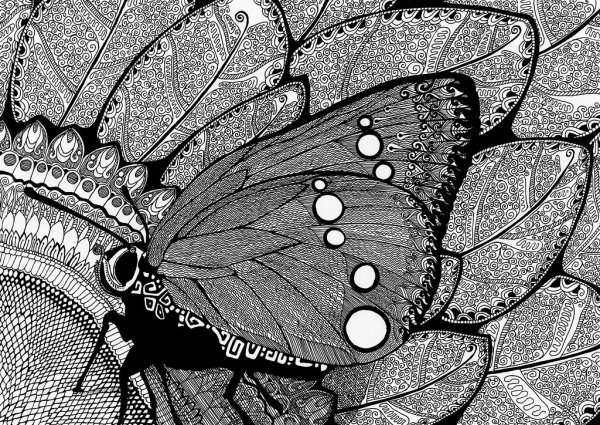 Точечное рисование гелевой ручкой