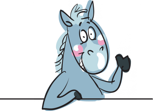 Смешной конь мультяшный