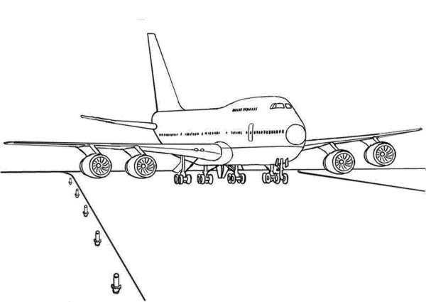 Раскраска самолет Боинг 747