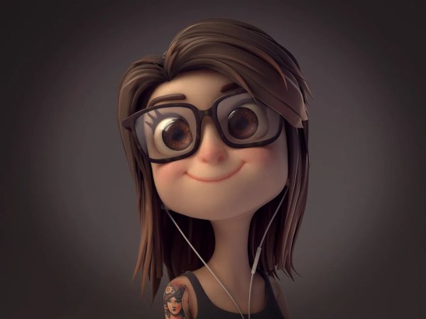 Девочка в очках из мультика