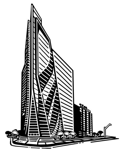 Очертания небоскребов