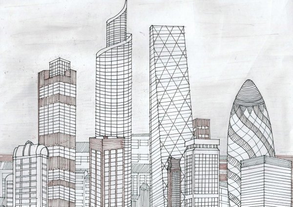 Небоскреб рисунок