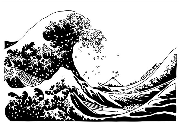 Кацусика Хокусай большая волна вектор