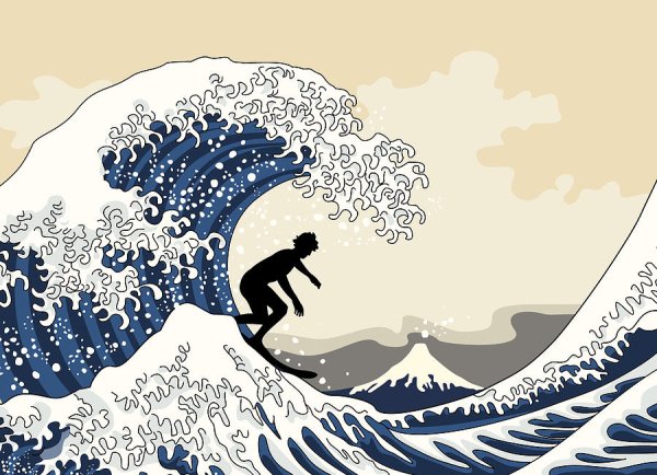 Большая волна в Канагаве тату