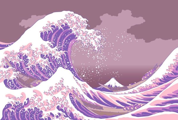 Кацусика Хокусай волна ретровейв