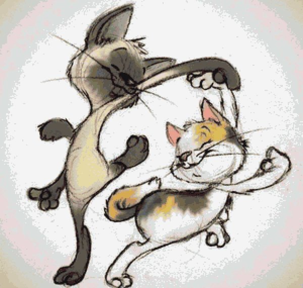 Радостный кот рисунок