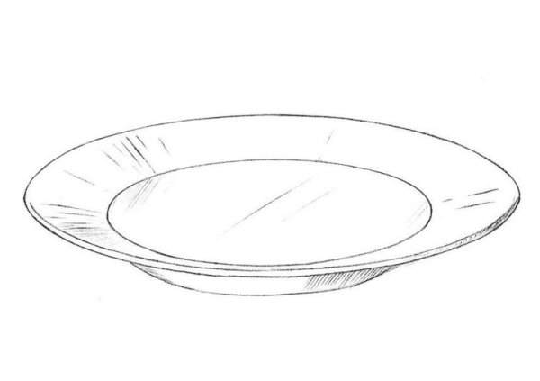 Мелкая тарелка раскраска