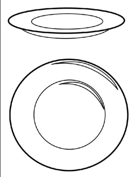 Тарелка раскраска для детей
