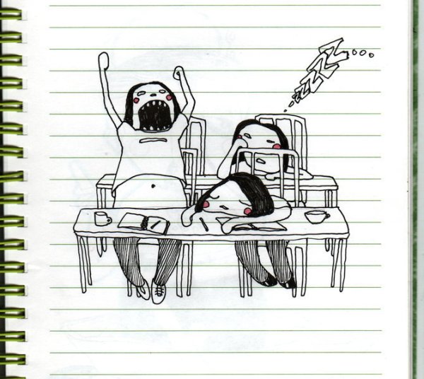Прикольные рисунки в тетрадке