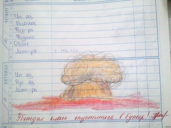 Смешные записи в школьных тетрадях