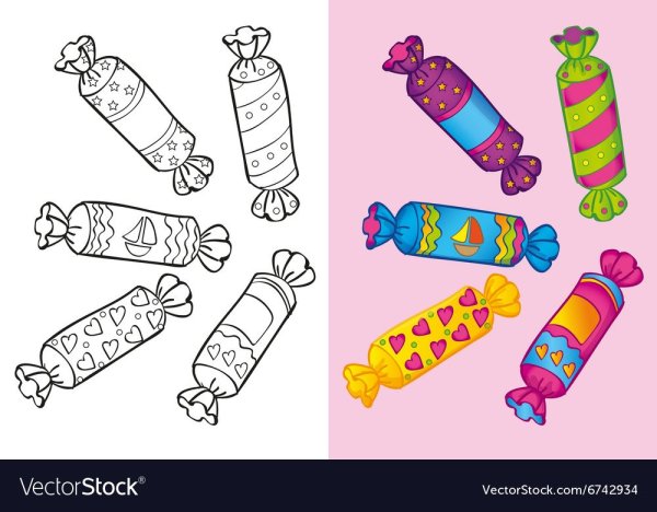 Конфеты для детей цветные раскраски