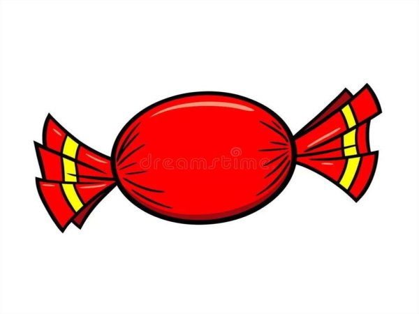 Рисование конфеты в фантиках