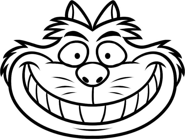 Чеширский кот раскраска