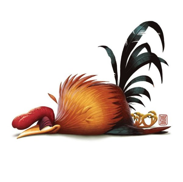 Смешной мультяшный петух