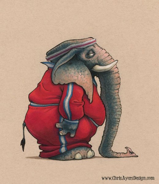 Смешной слон арт