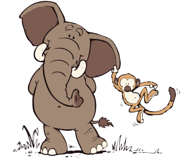 Слон и обезьяна
